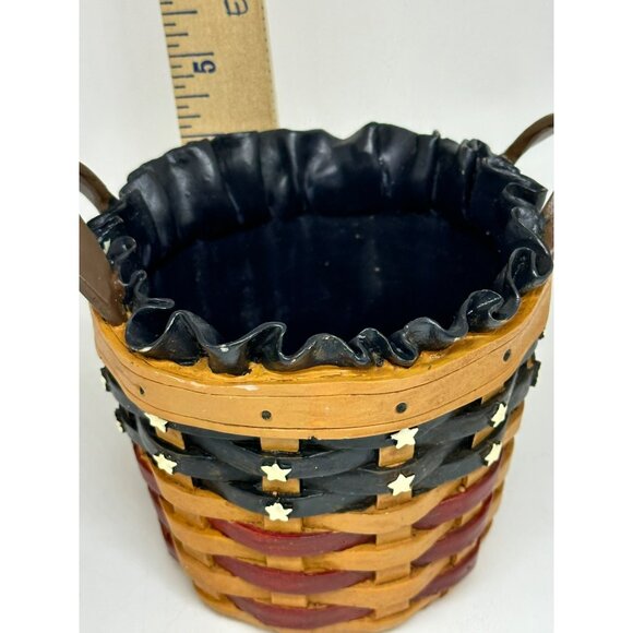 VTG Longaberger Resin Basket-Style Planter 4"x5" – Decorative Pot with Wear - Picture 6 of 9
